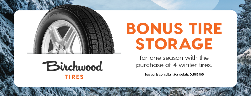 Get One Season of Tire Storage at No Charge With the Purchase of 4 Winter Tires at Birchwood